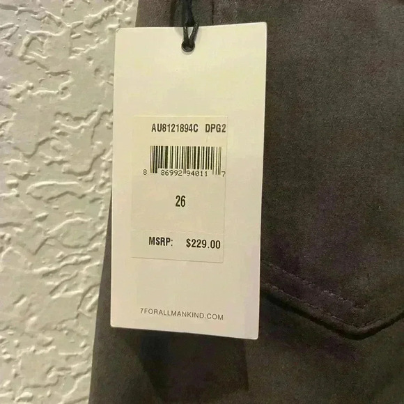 NWT 7 for all mankind grey distressed skinny jeans size 26 - Picture 6 of 7